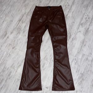 Chocolate brown leather pants